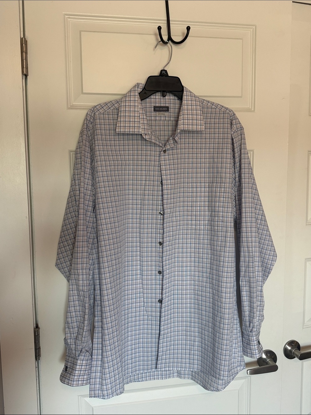 Van Heusen Blue and White Checked Dress Shirt